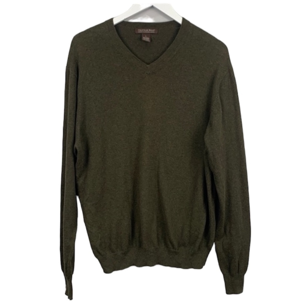 Chatham Road Cotton Cashmere Blend V Neck Sweater Size Large